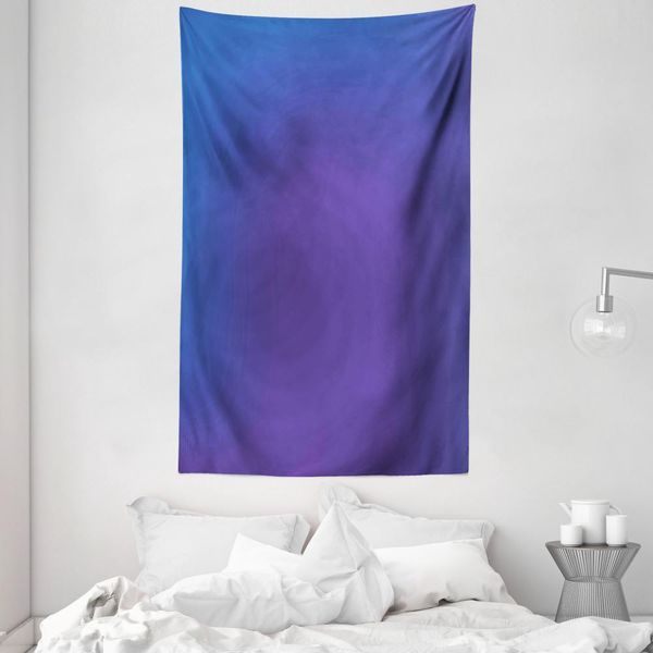 Abakuhaus Arazzo E Copriletto Viola, Sfondo Ombre Vivid In Morbido Tessuto Microfibra Lavabile Senza Scolorimento, Stampa Digitale, 140 X 230 Cm, Blu Scuro E Viola-image