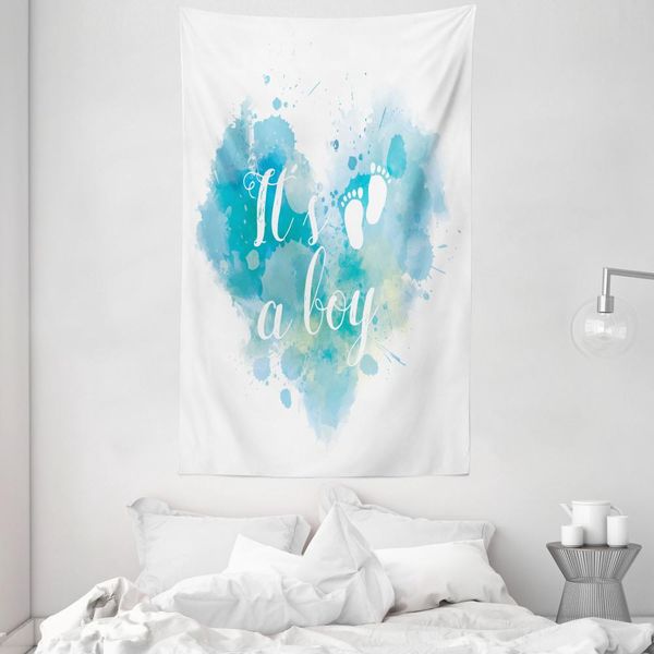 Abakuhaus Arazzo E Copriletto Blu, Sein Ein Junge Grunge In Morbido Tessuto Microfibra Lavabile Senza Scolorimento Stampa Digitale, 140 X 230 Cm, Turchese E Blu-image