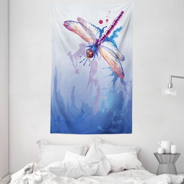 Abakuhaus Arazzo Colorato E Copriletto, Libellula Astratta In Morbido Tessuto Microfibra Lavabile Senza Scolorimento Stampa Digitale, 140 X 230 Cm, Multicolore-image