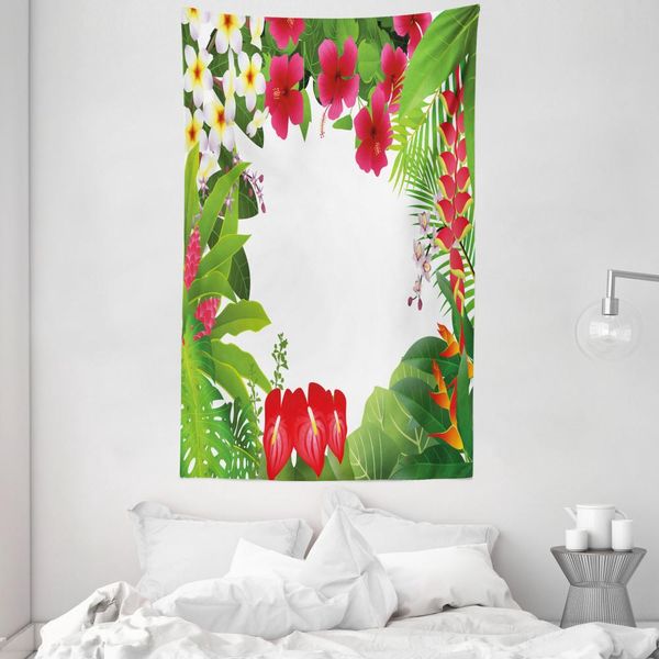 Abakuhaus Tappezzeria E Copriletto, Plumeria Crepe Gingers In Morbido Tessuto Microfibra Lavabile Senza Scolorimento Stampa Digitale, 140 X 230 Cm, Rosa Bianco-image