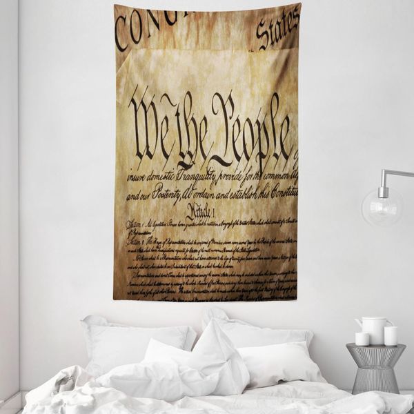 Abakuhaus Stati Uniti Arazzo E Copriletto, Composizione Tessuto In Morbida Microfibra Lavabile Senza Scolorimento, Stampa Digitale, 140 X 230 Cm, Marrone Chiaro-image