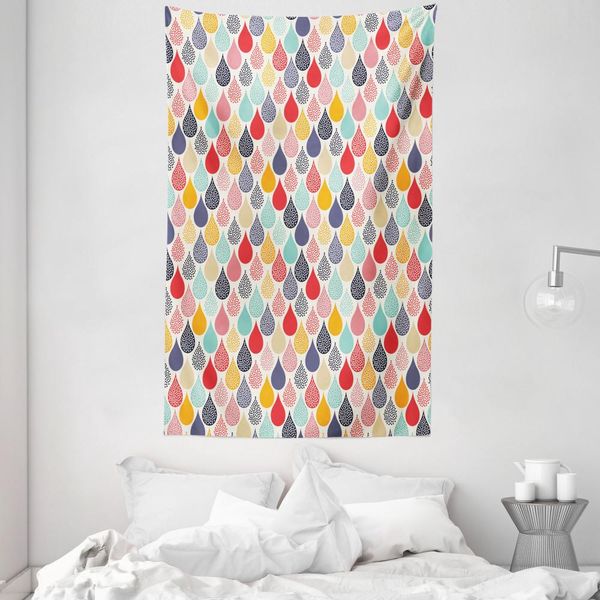 Abakuhaus Arazzo Geometrico E Copriletto, Stile Arcobaleno Scarabocchiato In Morbido Tessuto Microfibra Lavabile Senza Scolorimento, Stampa Digitale, 140 X 230 Cm, Multicolore-image