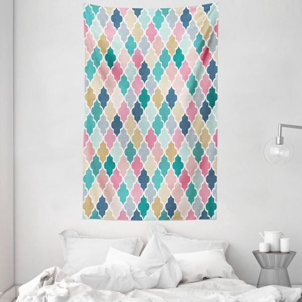 Abakuhaus Arazzo Geometrico E Copriletto, Classico Marocchino In Morbido Tessuto Microfibra Lavabile Senza Scolorimento, Stampa Digitale, 140 X 230 Cm, Multicolore-image