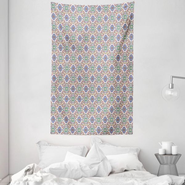 Abakuhaus Arazzo Geometrico E Copriletto, Portoghese Realizzato In Morbido Tessuto In Microfibra Lavabile Senza Scolorimento Stampa Digitale, 140 X 230 Cm, Multicolore-image