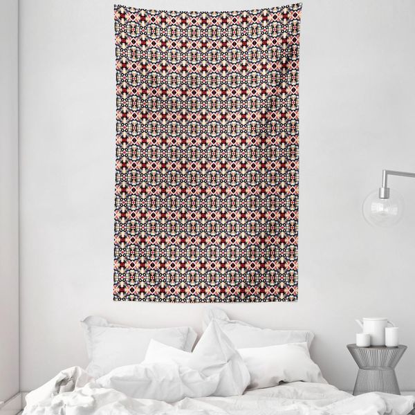 Abakuhaus Arazzo Geometrico E Copriletto, Rombi Poligonali In Morbido Tessuto Microfibra Lavabile Senza Scolorimento Stampa Digitale, 140 X 230 Cm, Multicolore-image
