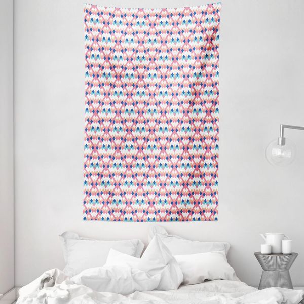 Abakuhaus Arazzo Geometrico E Copriletto, Quadrati Colorati In Morbido Tessuto Microfibra Lavabile Senza Scolorimento, Stampa Digitale, 140 X 230 Cm, Multicolore-image