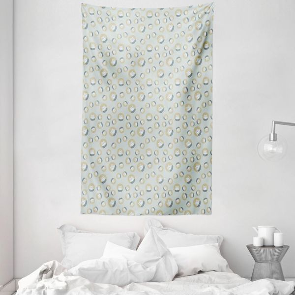 Abakuhaus Arazzo E Copriletto Nordico, Stile Finlandese Orso Per Bambini In Morbido Tessuto Microfibra Lavabile Senza Scolorimento Stampa Digitale, 140 X 230 Cm, Grigio Antracite Marrone Sabbia-image