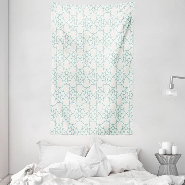 Abakuhaus Arazzo E Copriletto Avorio E Blu, Stelle Monocromatiche In Morbido Tessuto Microfibra Lavabile Senza Scolorimento, Stampa Digitale, 140 X 230 Cm, Azzurro E Avorio-image