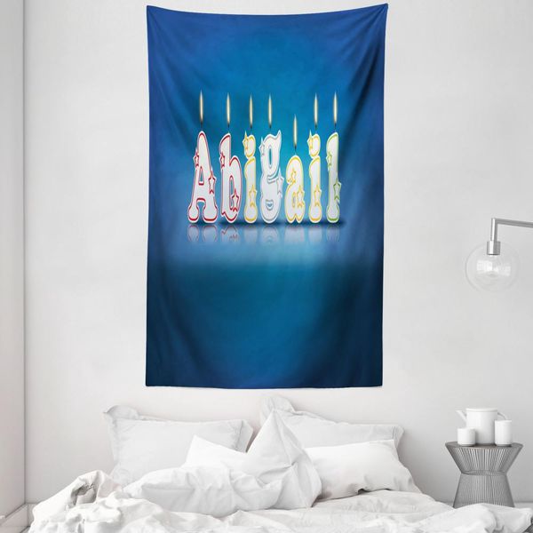 Abakuhaus Abigail Arazzo E Copriletto, Alphabet Cake Topping In Morbido Tessuto Microfibra Lavabile Senza Scolorimento Stampa Digitale, 140 X 230 Cm, Blu E Multicolore-image