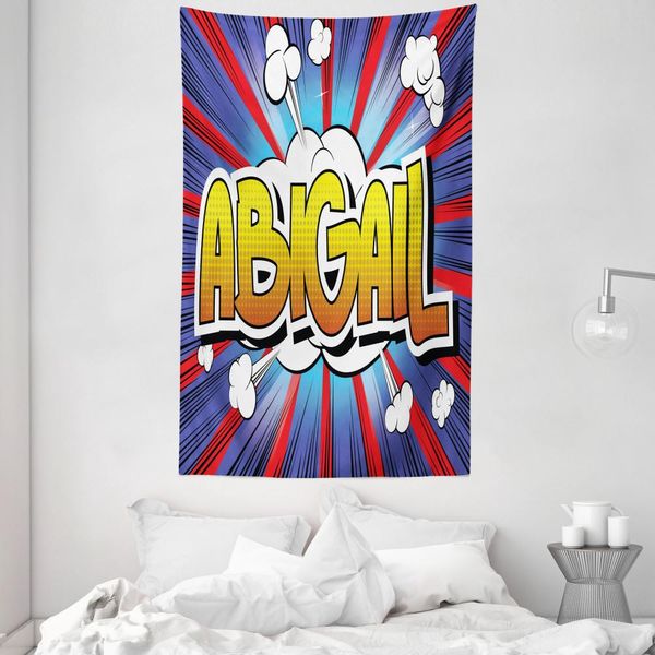 Abakuhaus Abigail Arazzo E Copriletto, Nome Femminile Dei Fumetti In Morbido Tessuto Microfibra Lavabile Senza Scolorimento, Stampa Digitale, 140 X 230 Cm, Multicolore-image