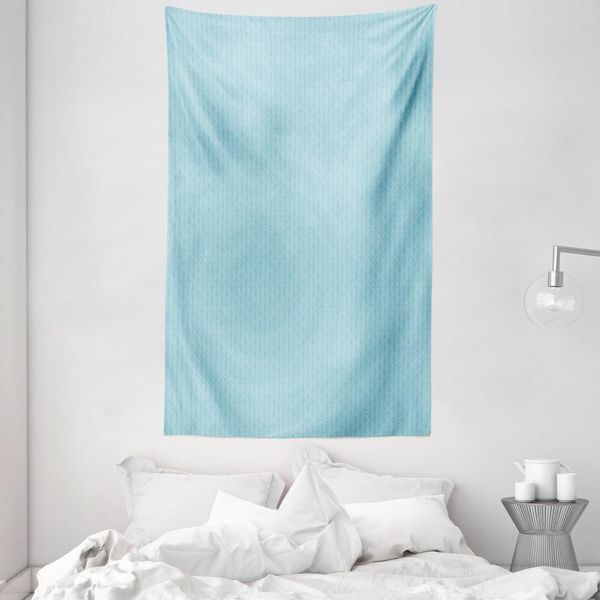 Abakuhaus Arazzo E Copriletto Vintage Blue, Cerchi Diagonali In Morbido Tessuto Microfibra Lavabile Senza Scolorimento, Stampa Digitale, 140 X 230 Cm, Azzurro Bianco-image