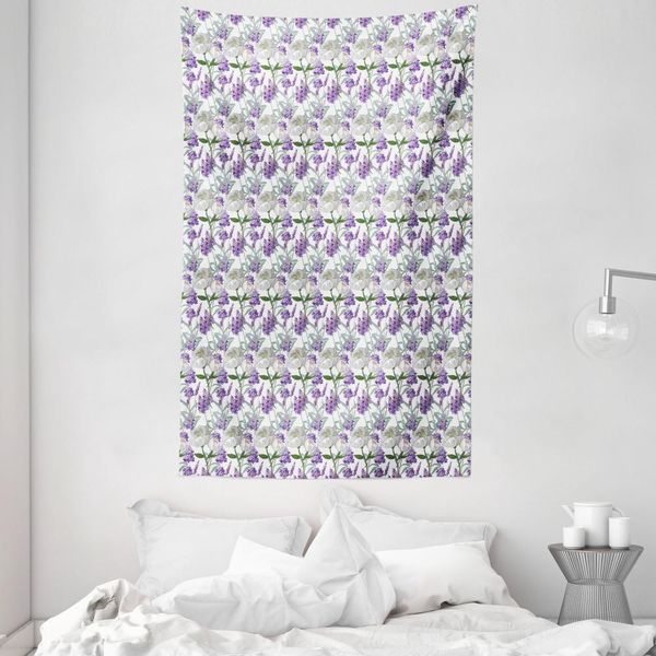 Abakuhaus Arazzo Floreale E Copriletto, Lavanda E Peonia In Morbido Tessuto Microfibra Lavabile Senza Scolorimento Stampa Digitale, 140 X 230 Cm, Multicolore-image