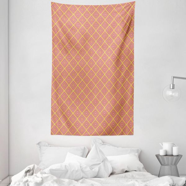 Abakuhaus Arazzo Colorato E Copriletto, Rombi Diagonali In Morbido Tessuto Microfibra Lavabile Senza Scolorimento Stampa Digitale, 140 X 230 Cm, Multicolore-image