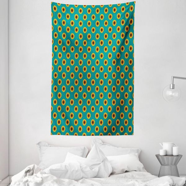 Abakuhaus Arazzo E Copriletto Giallo E Blu, Raccolto Estivo In Morbido Tessuto Microfibra Lavabile Senza Scolorimento, Stampa Digitale, 140 X 230 Cm, Multicolore-image
