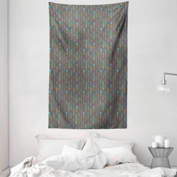 Abakuhaus Arazzo E Copriletto, Boho Skizze-Kunst In Morbido Tessuto Microfibra Lavabile Senza Scolorimento Stampa Digitale, 140 X 230 Cm, Viola Grigio Turchese-image