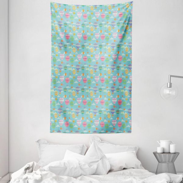 Abakuhaus Arazzo E Copriletto Avventura, Mongolfiere In Volo, Morbido Tessuto In Microfibra, Lavabile Senza Scolorimento, Stampa Digitale, 140 X 230 Cm, Multicolore-image
