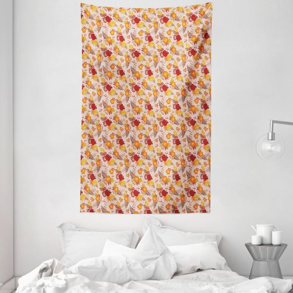 Abakuhaus Arazzo Autunnale E Copriletto, Colori Caldi Foglie In Morbido Tessuto Microfibra Lavabile Senza Scolorimento Stampa Digitale, 140 X 230 Cm, Multicolore-image