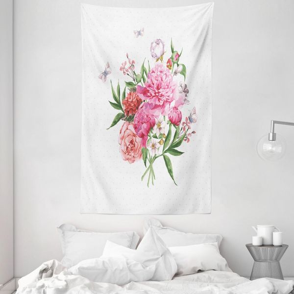Abakuhaus Arazzo Floreale E Copriletto, Bouquet Vintage In Morbido Tessuto Microfibra Lavabile Senza Scolorimento Stampa Digitale, 140 X 230 Cm, Multicolore-image