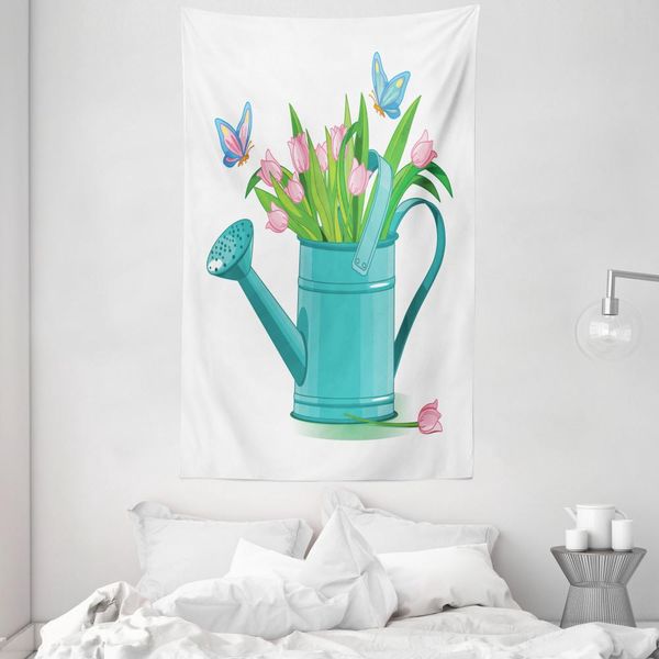 Abakuhaus Arazzo E Copriletto Floreale, Bouquet Di Tulipani Da Giardino In Morbido Tessuto Microfibra Lavabile Senza Scolorimento, Stampa Digitale, 140 X 230 Cm, Multicolore-image