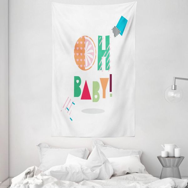 Abakuhaus Oh Baby Arazzo E Copriletto, Stile Geometrico, In Morbido Tessuto Microfibra Lavabile Senza Scolorimento, Stampa Digitale, 140 X 230 Cm, Multicolore-image