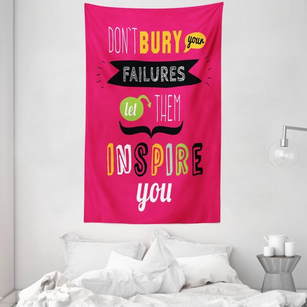 Abakuhaus Arazzo Motivazionale E Copriletto, Inspire In Morbido Tessuto Microfibra Lavabile Senza Scolorimento Stampa Digitale, 140 X 230 Cm, Multicolore-image