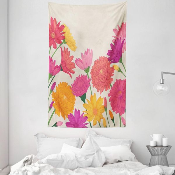 Abakuhaus Arazzo E Copriletto Aster, Giardino Estivo Vintage In Morbido Tessuto Microfibra Lavabile Senza Scolorimento, Stampa Digitale, 140 X 230 Cm, Multicolore-image