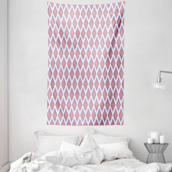 Abakuhaus Arazzo E Copriletto Ikat, Tonalità Pastello Boho Classiche In Morbido Tessuto Microfibra Lavabile Senza Scolorimento, Stampa Digitale, 140 X 230 Cm, Multicolore-image