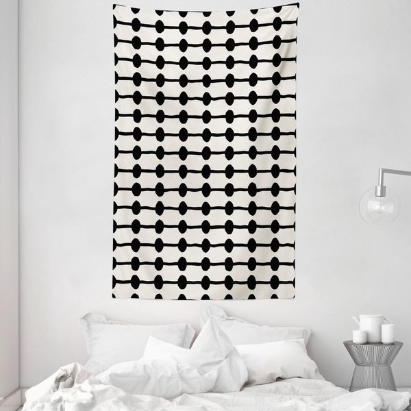 Abakuhaus Arazzo Geometrico E Copriletto, Linea Minimalista A Cuori In Morbido Tessuto Microfibra Lavabile Senza Scolorimento, Stampa Digitale, 140 X 230 Cm, Avorio-image