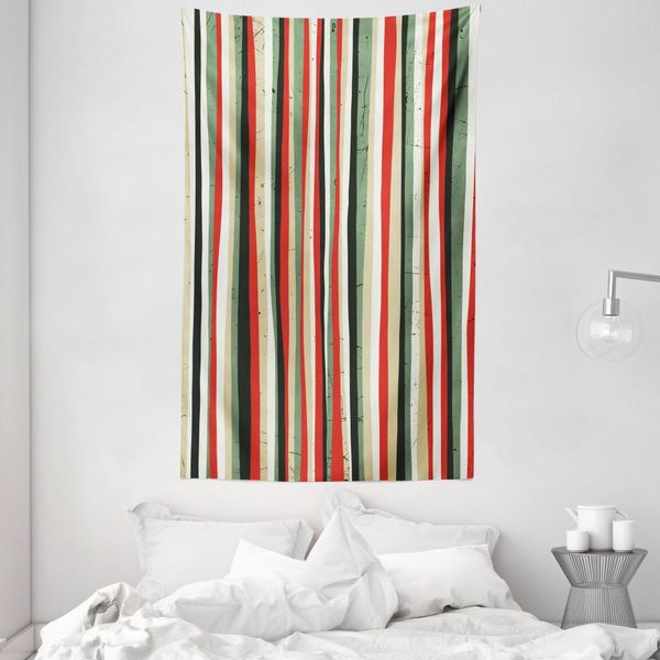 Abakuhaus Arazzo E Copriletto Grunge, Barre Curvilinee Grunge In Morbido Tessuto In Microfibra Lavabile Senza Scolorimento, Stampa Digitale, 140 X 230 Cm, Multicolore-image