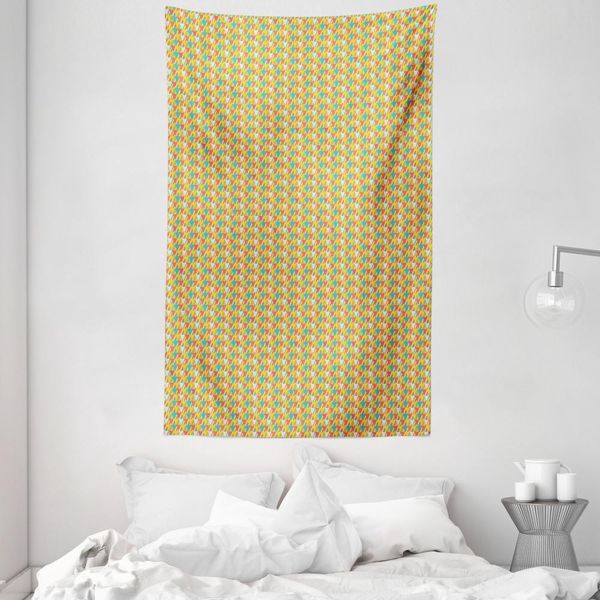 Abakuhaus Arazzo Geometrico E Copriletto, Triangoli Linee Oblique In Morbido Tessuto Microfibra Lavabile Senza Scolorimento Stampa Digitale, 140 X 230 Cm, Multicolore-image