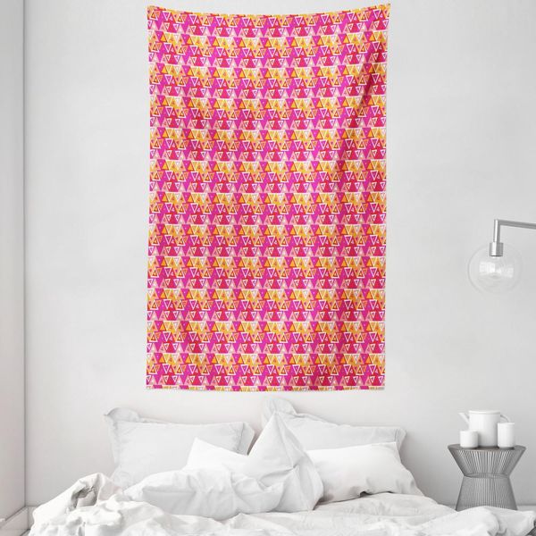 Abakuhaus Arazzo Geometrico E Copriletto, Motivo A Triangoli, Morbido Tessuto In Microfibra, Lavabile Senza Scolorimento, Stampa Digitale, 140 X 230 Cm, Multicolore-image