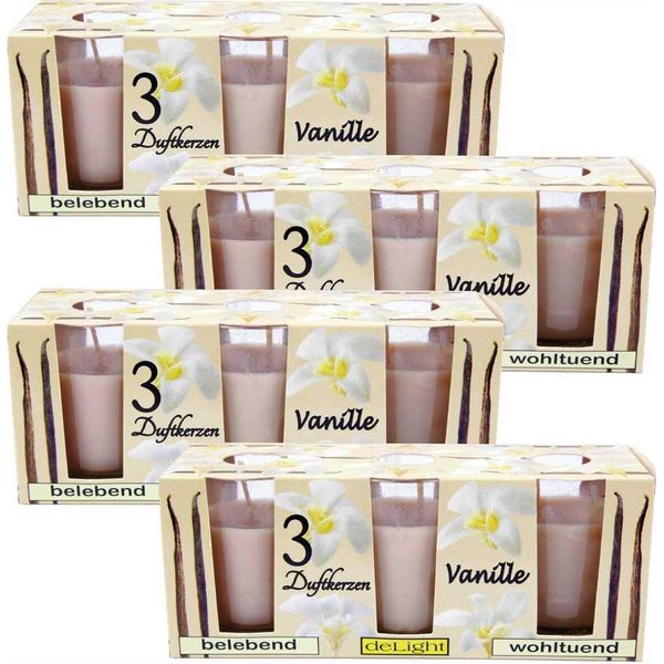 Candele Profumate Classic Confezione Da 12 In Un Barattolo, Lunga Durata E Profumo Gradevole ( Vaniglia )-image