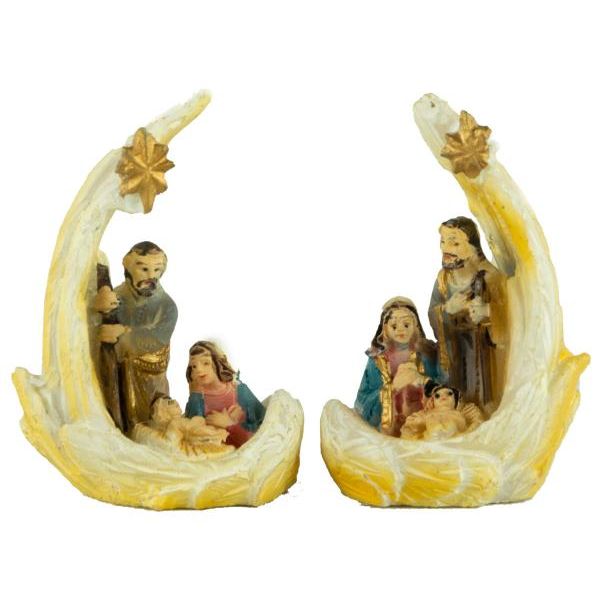Statuette In Culla Sacra Famiglia In Ala Piccola, Set Di 2, Ca. 4,5 Cm, K 064-5-image