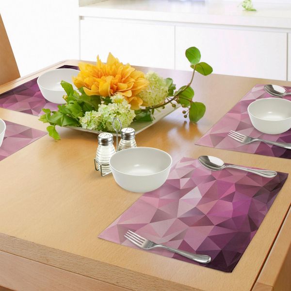 Abakuhaus Tovagliette Astratte, Triangolari, Forme Geometriche, Illustrazioni Monocromatiche, Tiscjdeco In Tessuto Resistente Al Lavaggio Per La Sala Da Pranzo E La Cucina, Rosa Essiccata Rosa Cipria Rosa-image