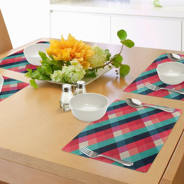 Abakuhaus Tovagliette Celtiche, Motivo Geometrico Etnico Celtico Con Elementi Irlandesi Stampati A Colori, Sottobicchieri In Tessuto Lavabile, Decorazione Da Tavola Stampata, Multicolore-image