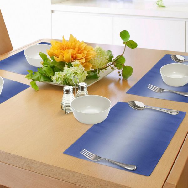 Tovagliette Abakuhaus, Cielo Serale Dopo Il Tramonto, Ispirate Al Giorno E Alla Notte, Colore Blu Scuro, Design Moderno, Tiscjdeco In Tessuto Resistente Al Lavaggio Per La Sala Da Pranzo E La Cucina, Blu Navy-image