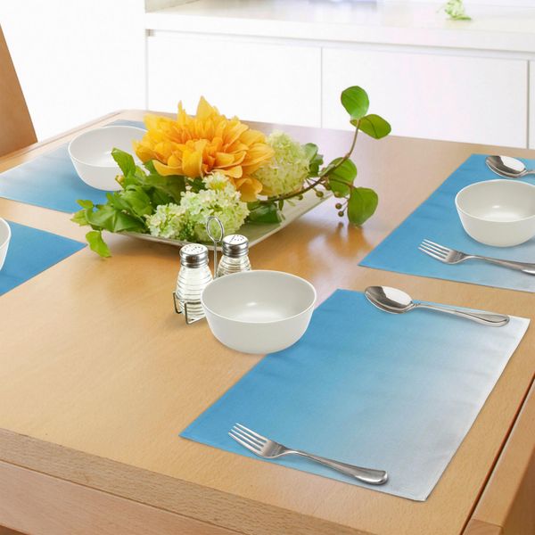 Tovagliette Abakuhaus, Skyscapee In Primavera Tropical Blue Ispira Un Design Moderno Dai Colori Vivaci, Tessuto Lavabile E Resistente Al Lavaggio Per Sala Da Pranzo E Cucina, Bianco Blu-image