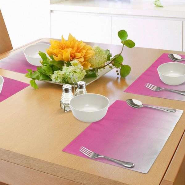 Abakuhaus Tovagliette Ombra, Pink Candy E Creme Elementi Girly Ispirati Ombre Digital Design Stampa Artistica Moderna, Tiscjdeco In Tessuto Resistente Al Colore Per La Sala Da Pranzo E La Cucina, Rosa-image