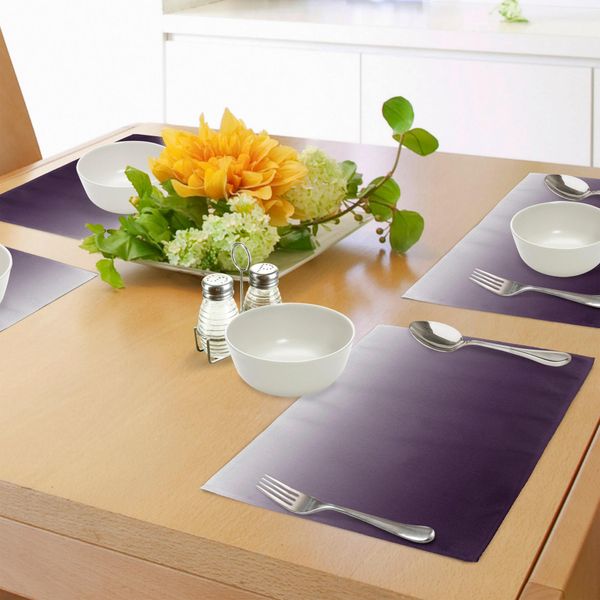 Tovagliette Abakuhaus, Gradient Perfetta Armonia Di Colori Vivaci All'insegna Del Motto Modern Design Artwork Print, Tiscjdeco In Tessuto Resistente Al Lavaggio Per La Sala Da Pranzo E La Cucina, Bianco-image