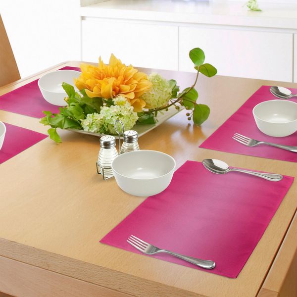 Tovagliette Abakuhaus, Rosa Principessa Colori Medievali Ispirati Al Fucsia Design Moderno Ombre Stampa Digitale Immagine, Tiscjdeco In Tessuto Resistente Al Lavaggio Per La Sala Da Pranzo E La Cucina, Rosa-image