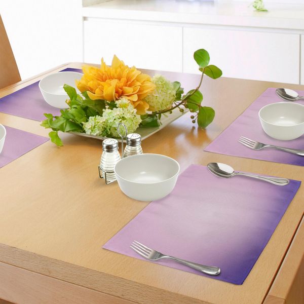 Tovagliette Abakuhaus Lavanda, Rosa E Viola Ombreggiato Stampa - Arte Digitale Moderna Con Sfumature Pastello, Decorazione Da Tavola In Tessuto Resistente Al Lavaggio Per Sala Da Pranzo E Cucina, Rosa Chiaro E Viola-image
