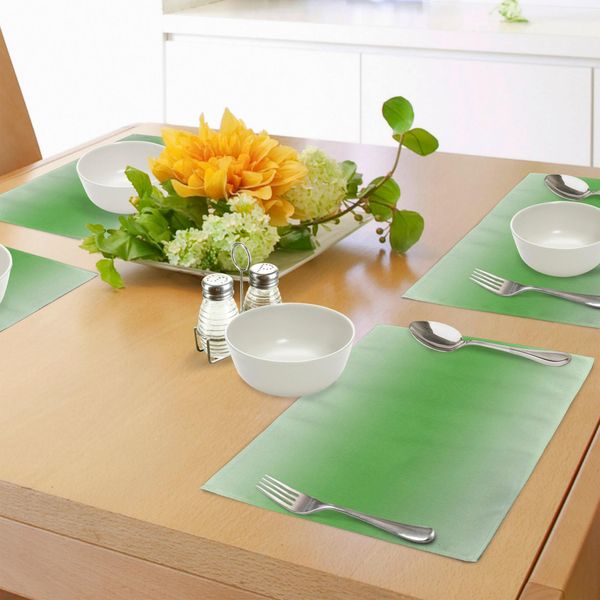 Abakuhaus Tovagliette Ombra, Moss Leaf Natur Primavera Ispirata A Vivaci Colori Ombre Design Stampa Digitale Immagine Artwork, Tiscjdeco In Tessuto Resistente Al Colore Per La Sala Da Pranzo E La Cucina, Verde-image