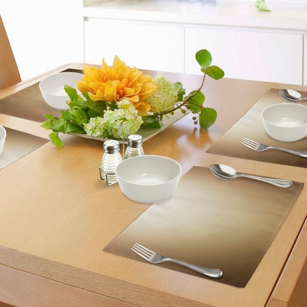 Tovagliette Abakuhaus Marroni, Motivo Astratto Sfumato, Morbido Marrone Chiaro, Design Moderno E Semplice, Decorazione Da Tavola In Tessuto Resistente Al Lavaggio Per La Sala Da Pranzo E La Cucina, Marrone Chiaro Crema-image