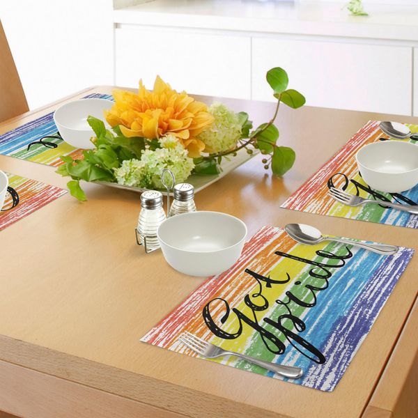 Abakuhaus Tovagliette Stolz, Got Pride Frase Scritta A Mano In Stile Grunge Con Pennarello, Evento Internazionale, Tiscjdeco In Tessuto Resistente Al Colore Per La Sala Da Pranzo E La Cucina, Multicolore-image