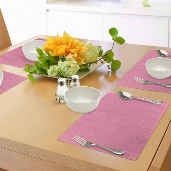 Abakuhaus Tovagliette Rosa Pallido, Motivi Barocchi Ispirati Al Damasco, Influenze Rococò Antiquate, Tiscjdeco In Tessuto Resistente Al Lavaggio Per La Sala Da Pranzo E La Cucina, Rosa Chiaro.-image