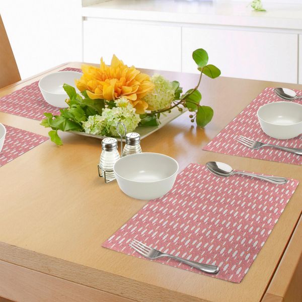 Tovagliette Abakuhaus Per Asilo Nido, Stelle E Pois Su Sfondo Con Motivo Di Nuvole Disegnate A Mano In Colori Pastello, Tovaglietta Decorativa In Tessuto Resistente Al Lavaggio Per Sala Da Pranzo E Cucina, Multicolore-image