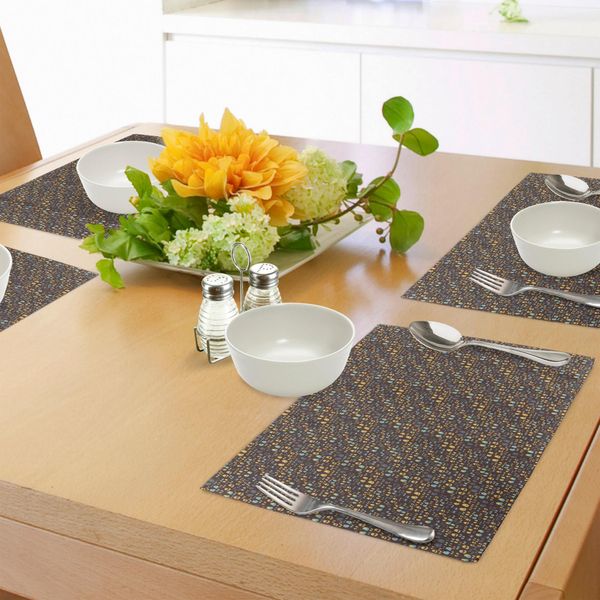 Tovagliette Abakuhaus Flip Flops, Motivo Ripetitivo In Stile Minimalista Ispirato Alle Infradito, Ciabatte E Sandali, Tiscjdeco In Tessuto Resistente Al Lavaggio Per La Sala Da Pranzo E La Cucina, Multicolore-image
