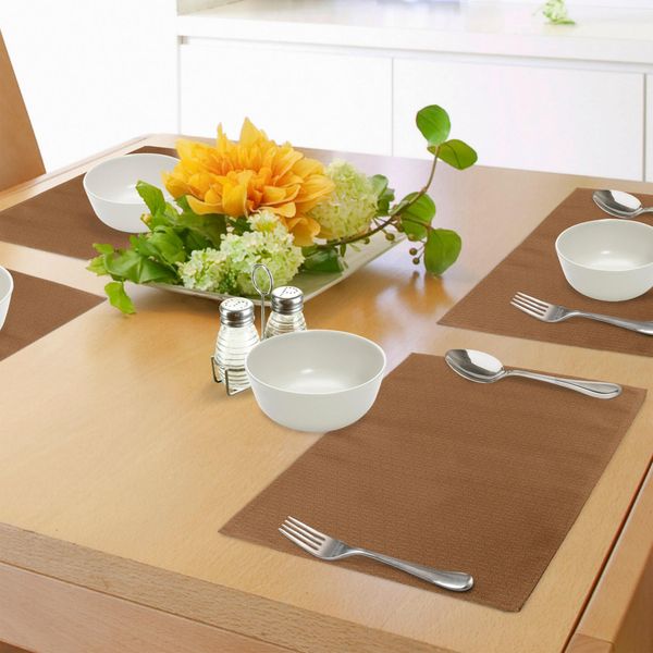 Abakuhaus Tovagliette Etniche, Design Tribale A Griglia Dall'indonesia Labirinto Indigeno Cultura Giavanese, Tiscjdeco In Tessuto Resistente Al Colore Per La Sala Da Pranzo E La Cucina, Caramello Chiaro-image