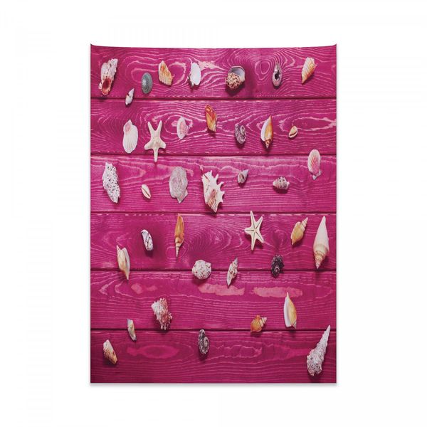 Tappeto Da Parete Abakuhaus Nautico, Conchiglie Vintage In Morbido Tessuto Microfibra Colori Chiari Che Non Sbiadiscono Lavabile, 110 X 150 Cm, Fucsia E Crema-image