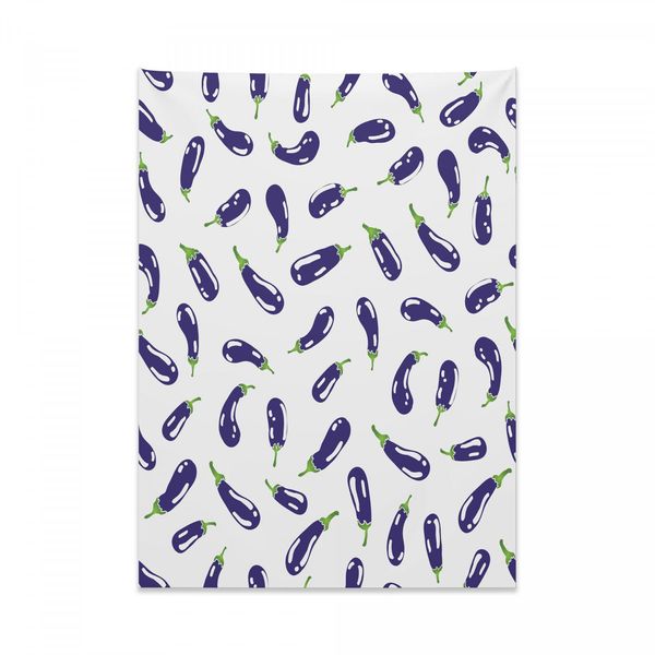 Arazzo Abakuhaus Aubergine, FrischgemüSe Eco In Morbido Tessuto Microfibra Colori Chiari Che Non Sbiadiscono Lavabile, 110 X 150 Cm, Viola Bianco-image